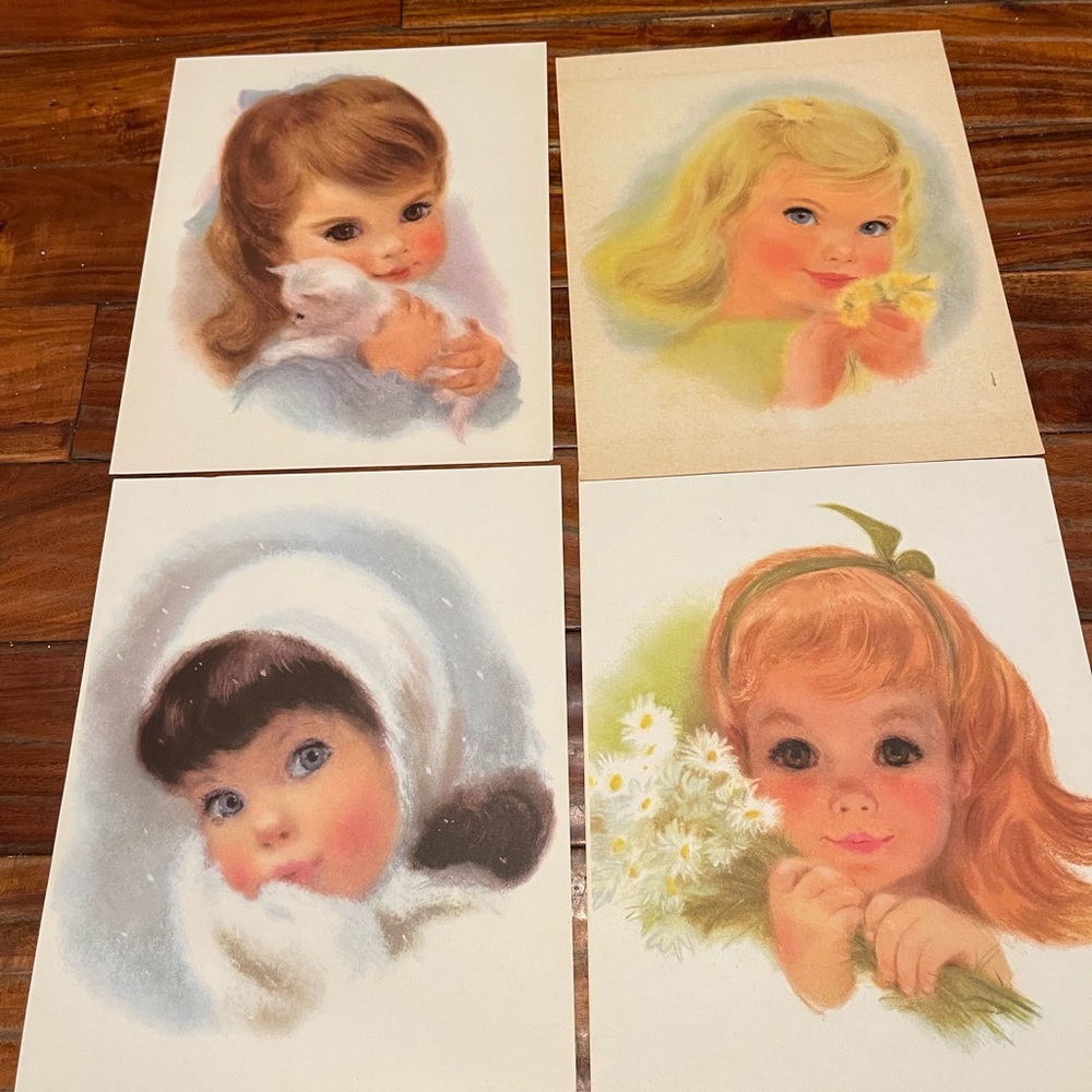 Set Of 4 Northern Paper Mills Prints Of Children By Francis Hook